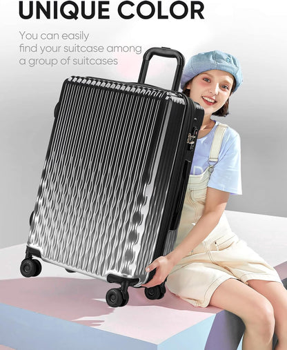 Carry on Luggage 22x14x9 Airline Approved-20 Inch Hardside Suitcase with Wheels TSA Lock, PC+ABS Lightweight Carry on Suitcases for Women and Men