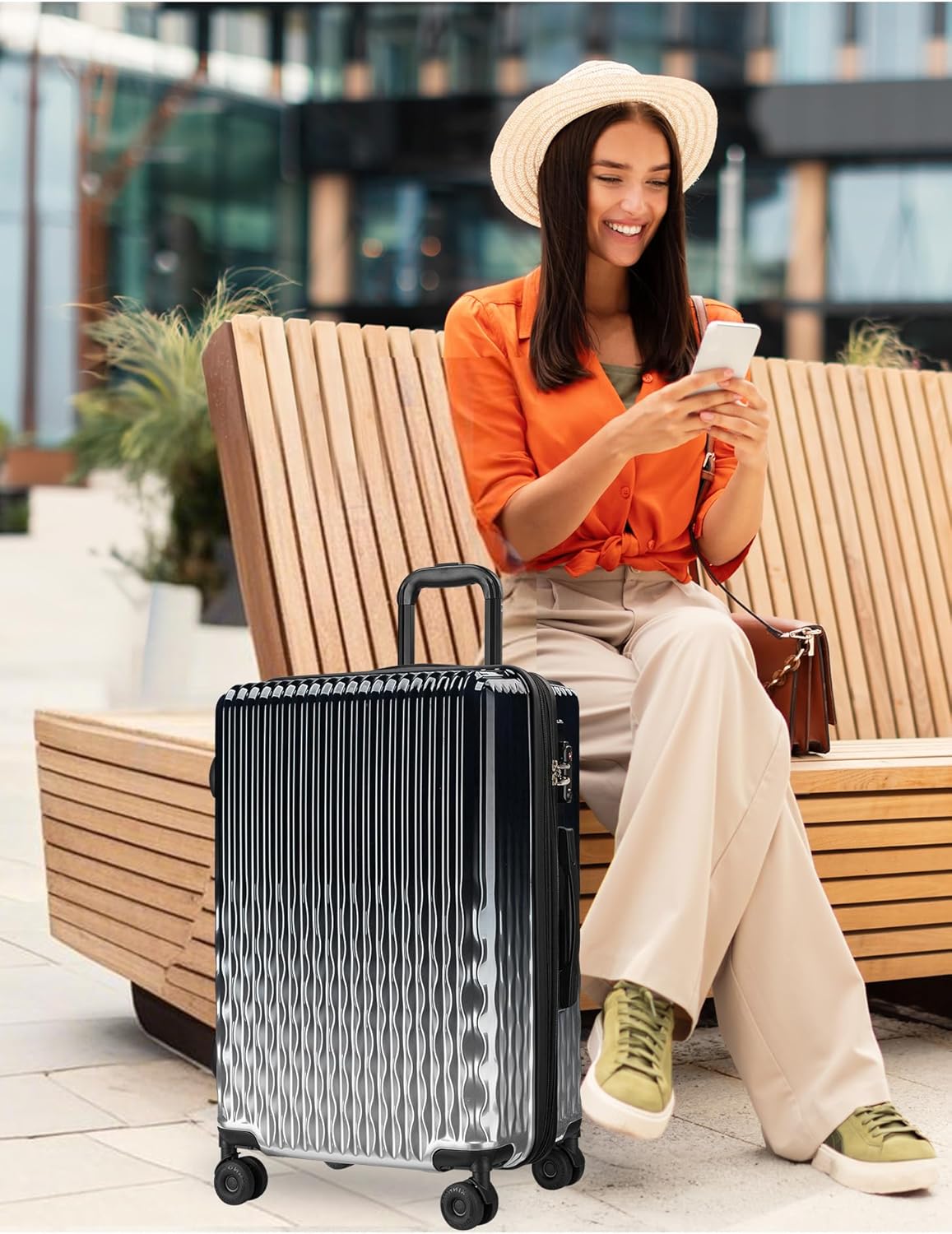 Carry on Luggage 22x14x9 Airline Approved-20 Inch Hardside Suitcase with Wheels TSA Lock, PC+ABS Lightweight Carry on Suitcases for Women and Men
