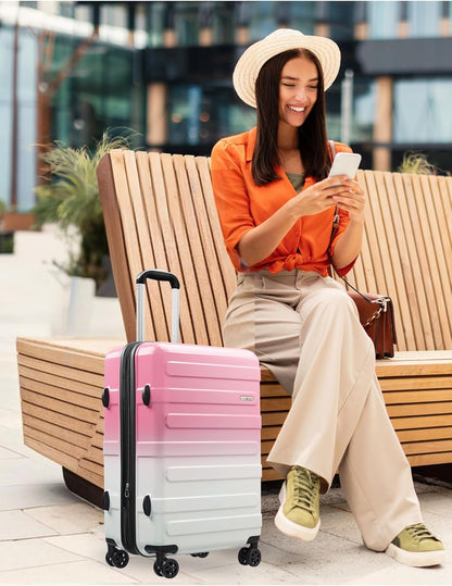Carry on Luggage 22x14x9 Airline Approved-20 Inch Hardside Suitcase with Wheels TSA Lock, PC+ABS Lightweight Carry on Suitcases for Women and Men