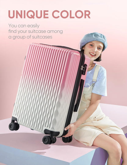 Carry on Luggage 22x14x9 Airline Approved-20 Inch Hardside Suitcase with Wheels TSA Lock, PC+ABS Lightweight Carry on Suitcases for Women and Men