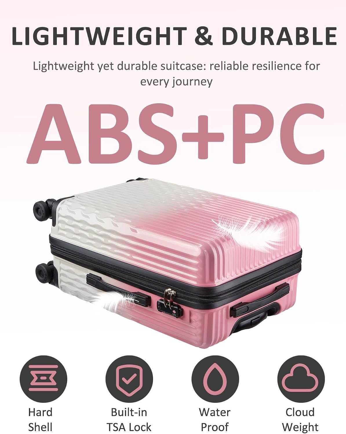 Carry on Luggage 22x14x9 Airline Approved-20 Inch Hardside Suitcase with Wheels TSA Lock, PC+ABS Lightweight Carry on Suitcases for Women and Men