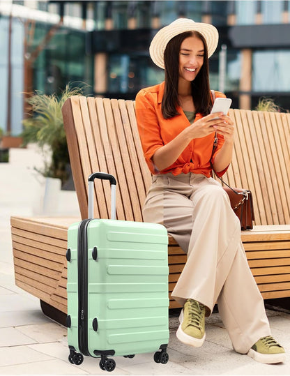 Carry on Luggage 22x14x9 Airline Approved-20 Inch Hardside Suitcase with Wheels TSA Lock, PC+ABS Lightweight Carry on Suitcases for Women and Men