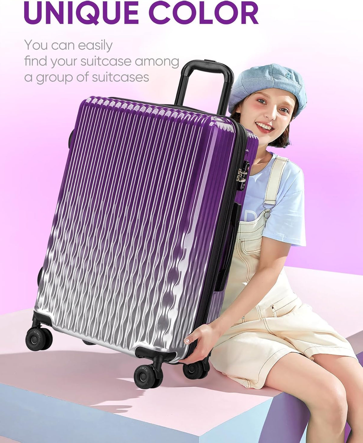 Carry on Luggage 22x14x9 Airline Approved-20 Inch Hardside Suitcase with Wheels TSA Lock, PC+ABS Lightweight Carry on Suitcases for Women and Men