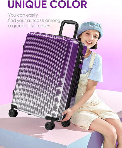 Carry on Luggage 22x14x9 Airline Approved-20 Inch Hardside Suitcase with Wheels TSA Lock, PC+ABS Lightweight Carry on Suitcases for Women and Men