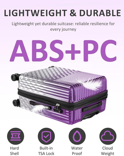 Carry on Luggage 22x14x9 Airline Approved-20 Inch Hardside Suitcase with Wheels TSA Lock, PC+ABS Lightweight Carry on Suitcases for Women and Men