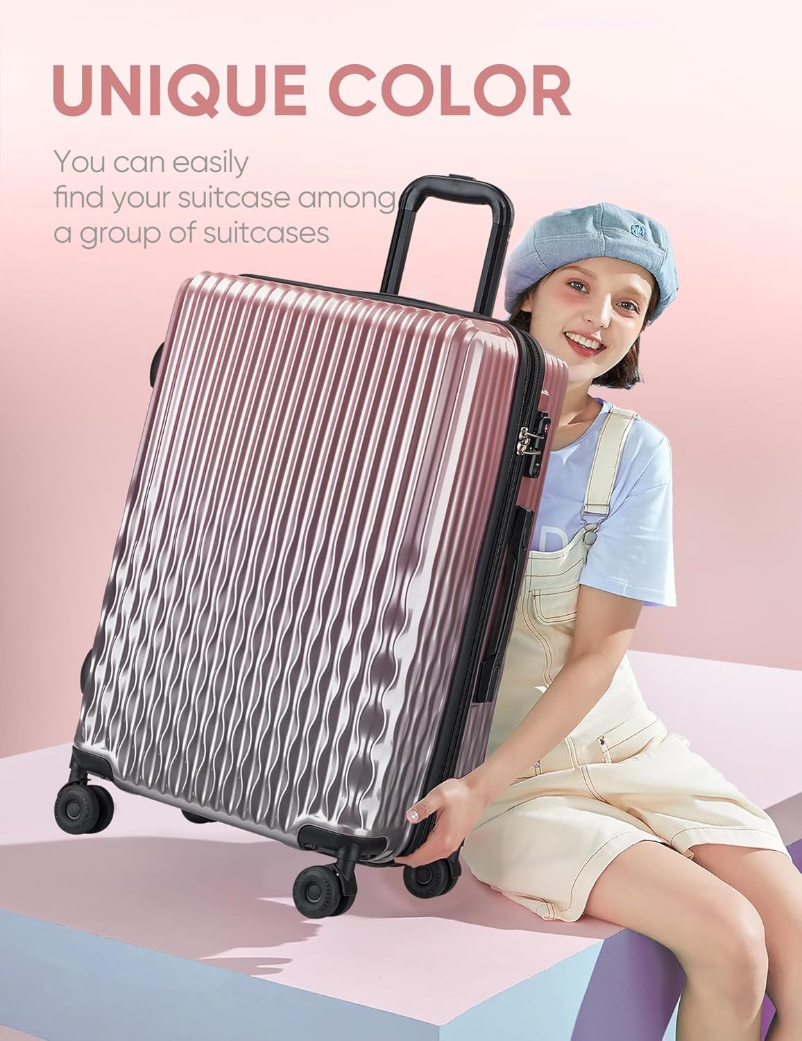 Carry on Luggage 22x14x9 Airline Approved-20 Inch Hardside Suitcase with Wheels TSA Lock, PC+ABS Lightweight Carry on Suitcases for Women and Men