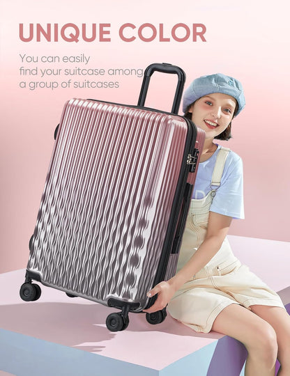 Carry on Luggage 22x14x9 Airline Approved-20 Inch Hardside Suitcase with Wheels TSA Lock, PC+ABS Lightweight Carry on Suitcases for Women and Men