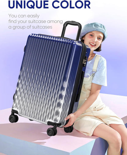 Carry on Luggage 22x14x9 Airline Approved-20 Inch Hardside Suitcase with Wheels TSA Lock, PC+ABS Lightweight Carry on Suitcases for Women and Men