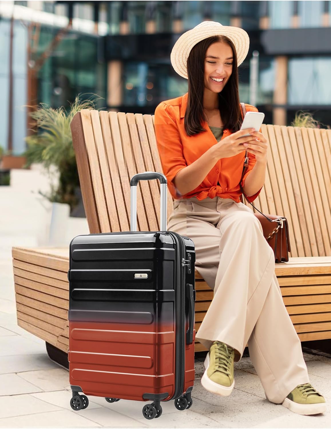 Carry on Luggage 22x14x9 Airline Approved-20 Inch Hardside Suitcase with Wheels TSA Lock, PC+ABS Lightweight Carry on Suitcases for Women and Men
