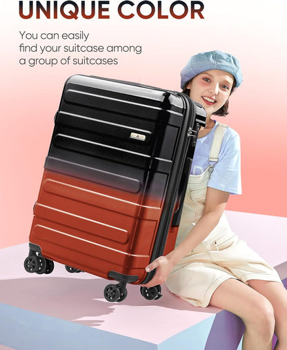 Carry on Luggage 22x14x9 Airline Approved-20 Inch Hardside Suitcase with Wheels TSA Lock, PC+ABS Lightweight Carry on Suitcases for Women and Men