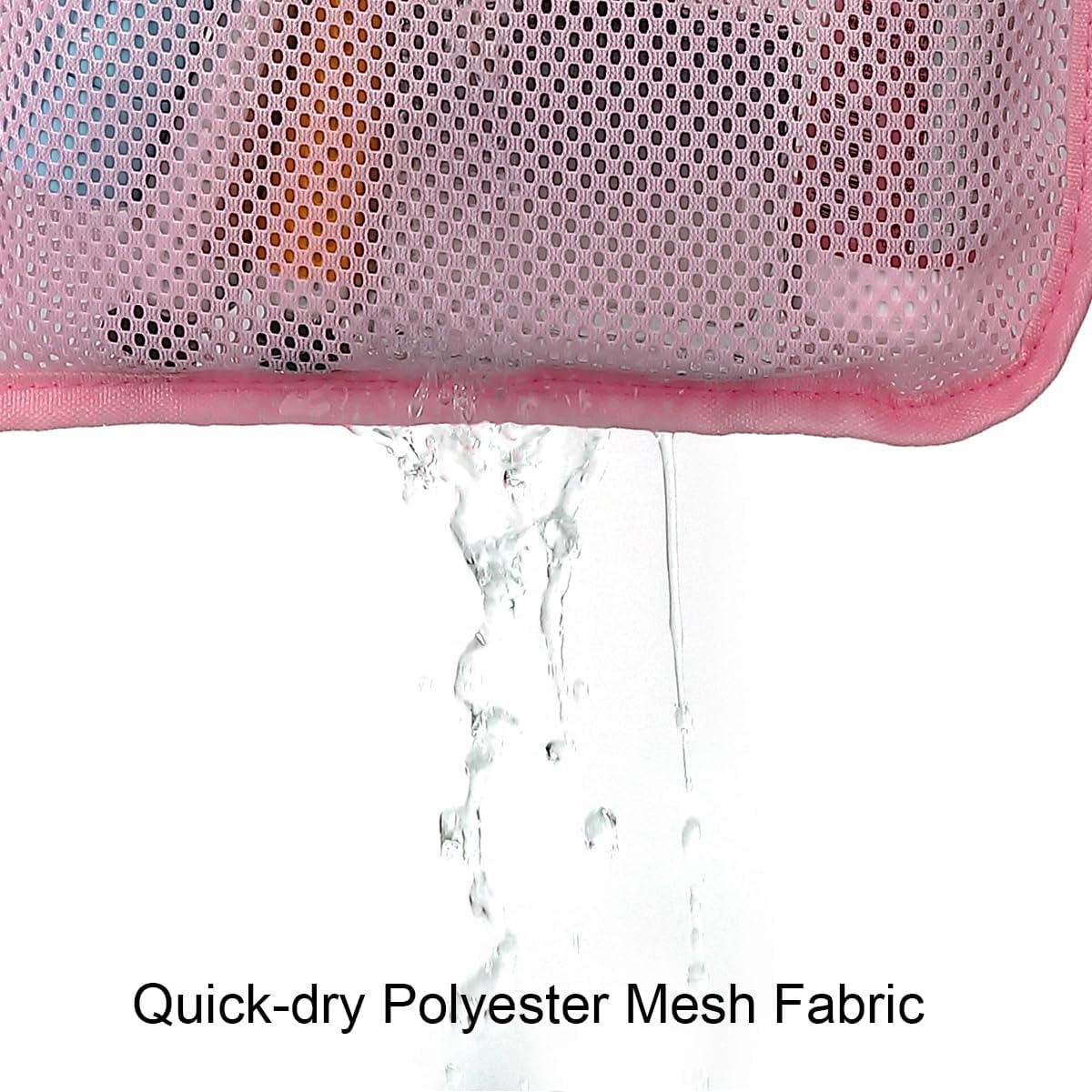 Mesh Shower Caddy Hanging Organizer with 7 Pockets and Hooks, Portable Quick Dry Bathroom Storage for College Dorm, Cruise, RV, Gym, Travel Toiletry Bag, White, 1 Pack