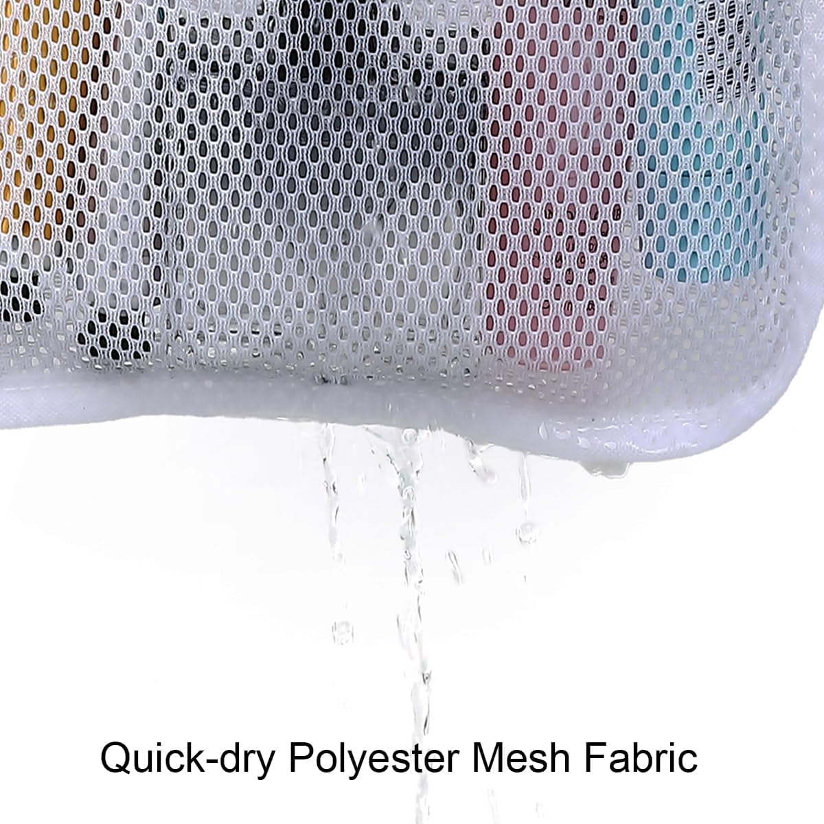Mesh Shower Caddy Hanging Organizer with 7 Pockets and Hooks, Portable Quick Dry Bathroom Storage for College Dorm, Cruise, RV, Gym, Travel Toiletry Bag, White, 1 Pack