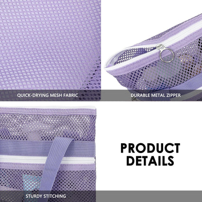 Mesh Shower Caddy Hanging Organizer with 7 Pockets and Hooks, Portable Quick Dry Bathroom Storage for College Dorm, Cruise, RV, Gym, Travel Toiletry Bag, White, 1 Pack
