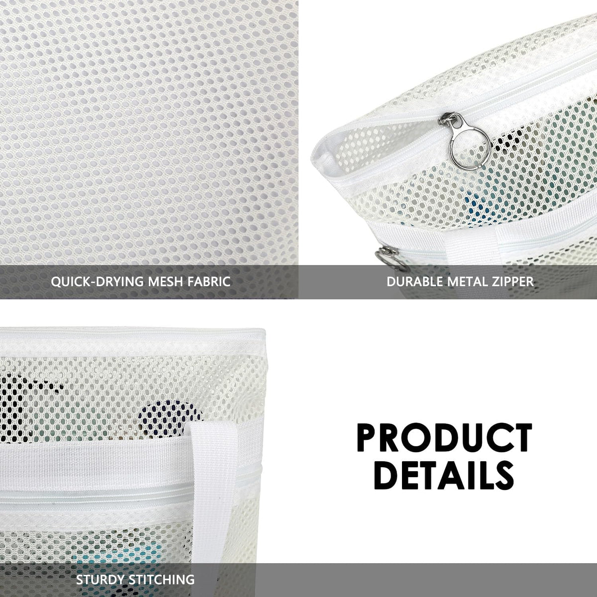 Mesh Shower Caddy Hanging Organizer with 7 Pockets and Hooks, Portable Quick Dry Bathroom Storage for College Dorm, Cruise, RV, Gym, Travel Toiletry Bag, White, 1 Pack