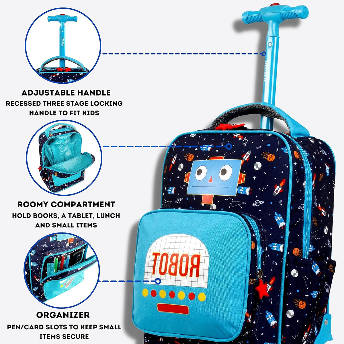 New York Sparkle Rolling Backpack