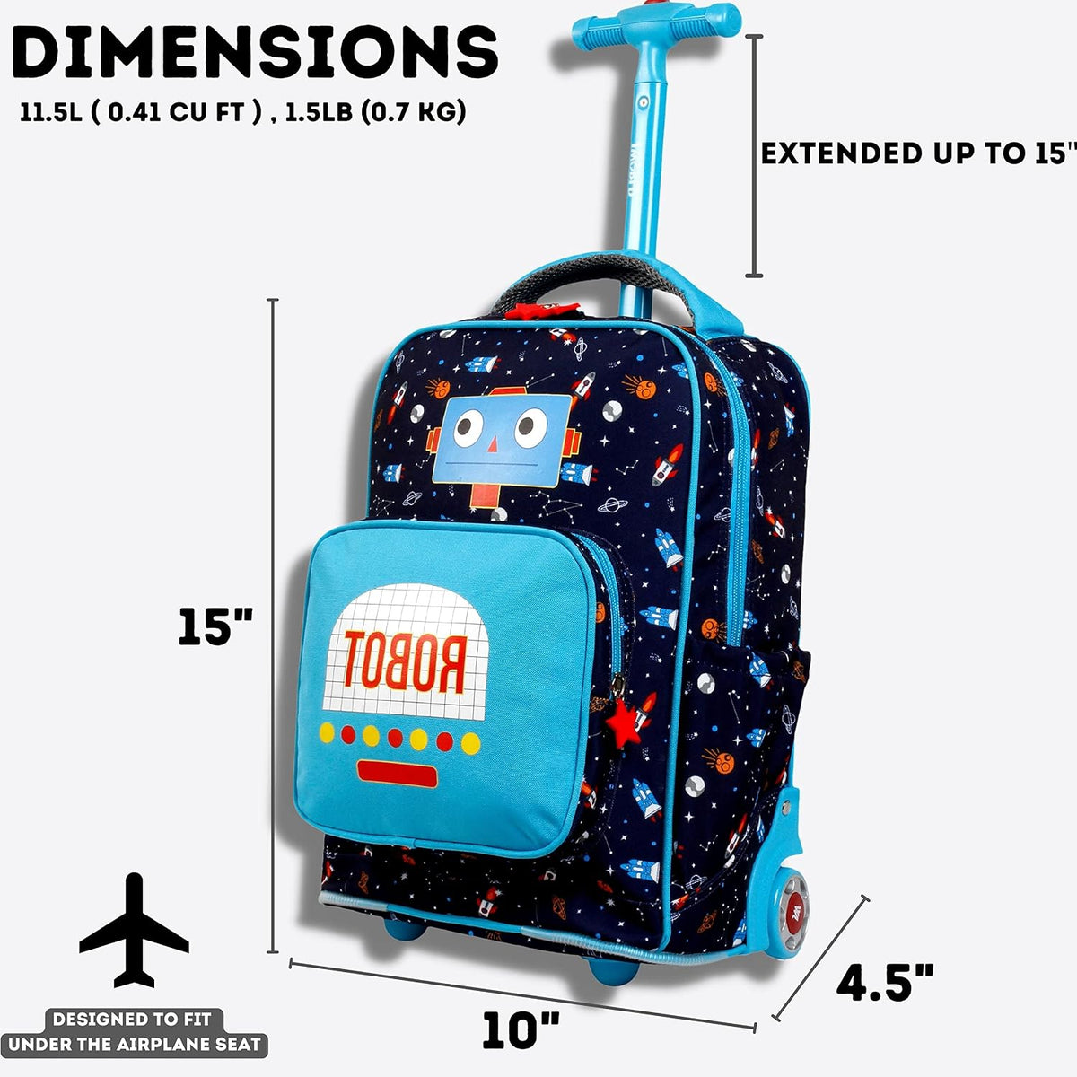 New York Sparkle Rolling Backpack