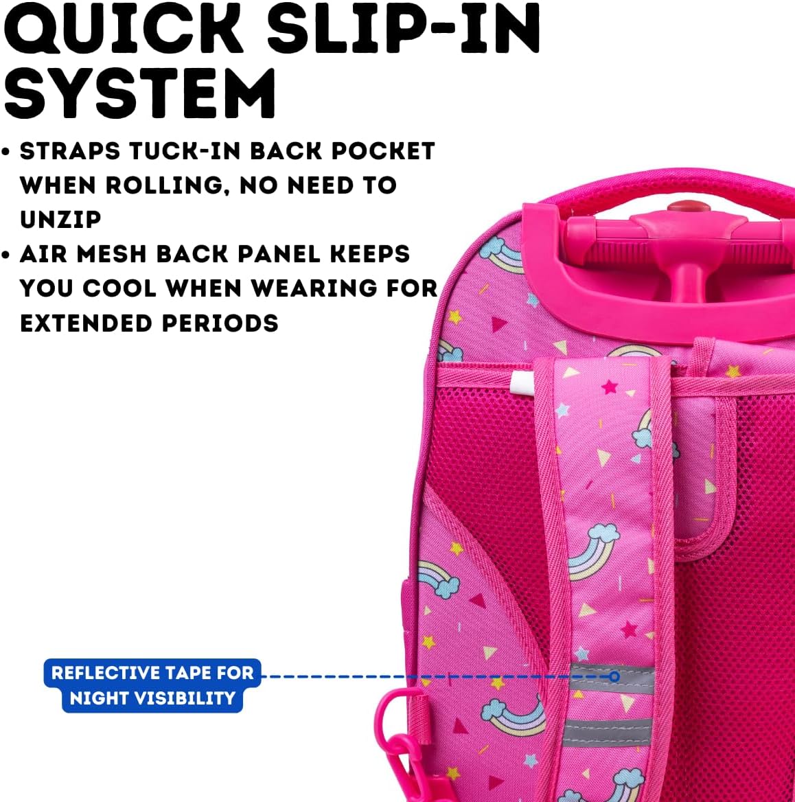 New York Sparkle Rolling Backpack