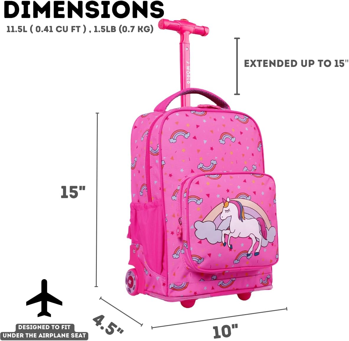 New York Sparkle Rolling Backpack