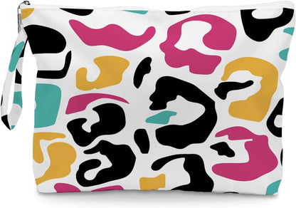 Wet Dry Bag, Wet Bag for Swimsuit, Diaper Sunscreen Large Zipper Pouch Waterproof Pouch, Beach Bags for Women, Colorful Leopard Print Pattern, Gifts for Ladies Girls Friends Colleagues and Sisters