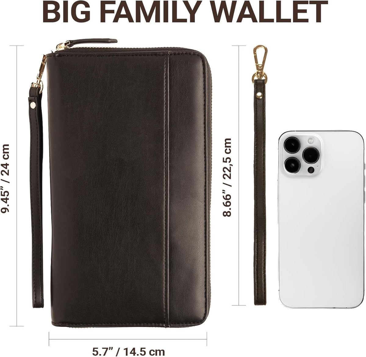 Travel Document Organizer - RFID Passport Wallet Case Family Holder Id Wristlet