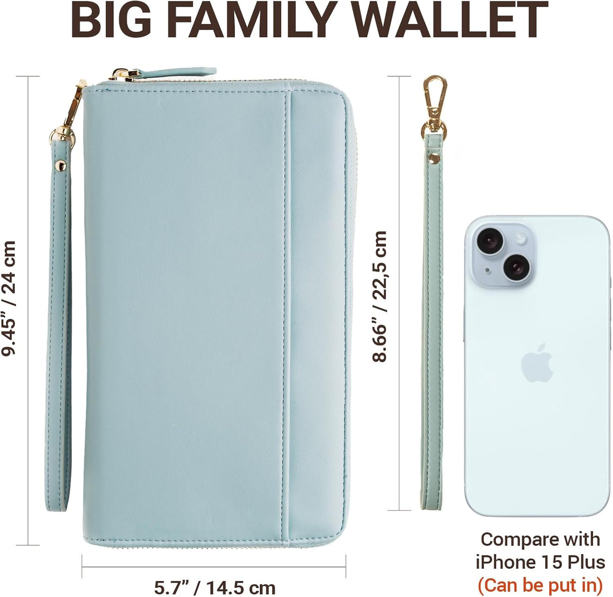 Travel Document Organizer - RFID Passport Wallet Case Family Holder Id Wristlet