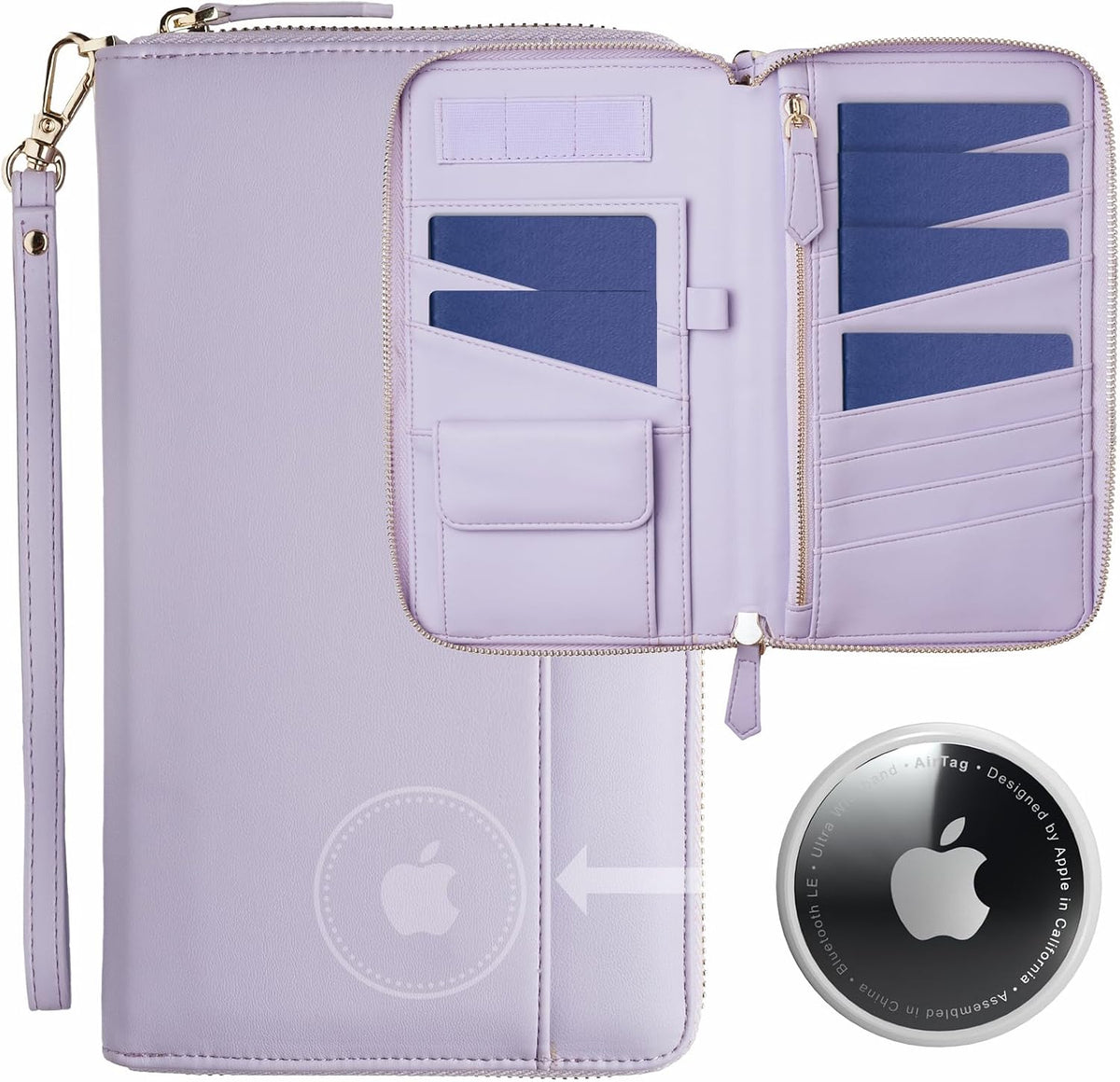 Travel Document Organizer - RFID Passport Wallet Case Family Holder Id Wristlet