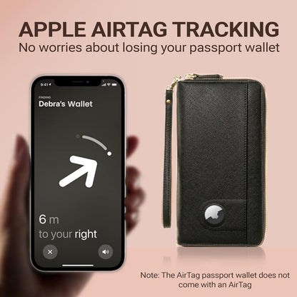Travel Document Organizer - RFID Passport Wallet Case Family Holder Id Wristlet