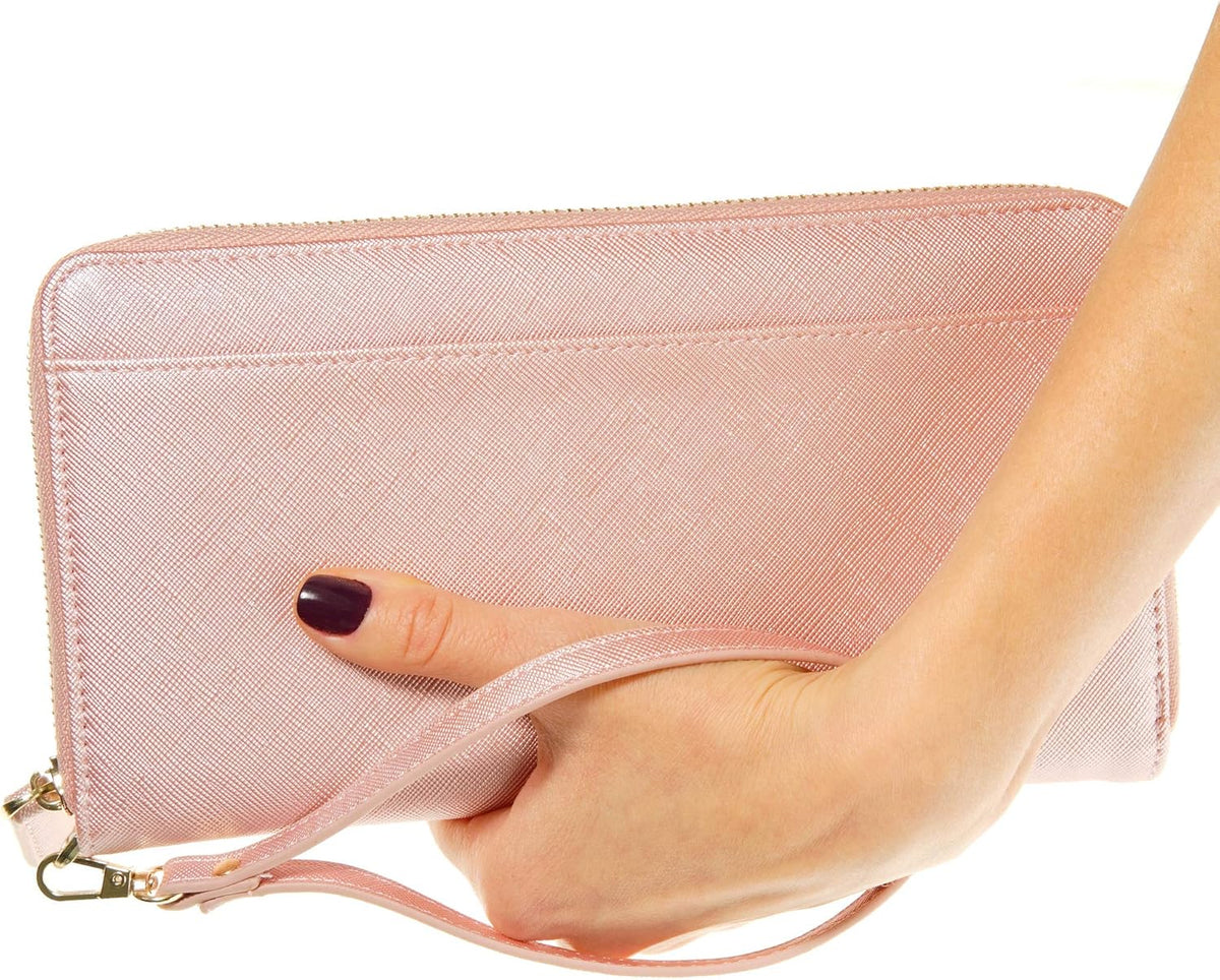 Travel Document Organizer - RFID Passport Wallet Case Family Holder Id Wristlet