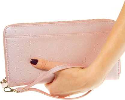 Travel Document Organizer - RFID Passport Wallet Case Family Holder Id Wristlet