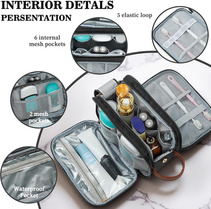 Mens Travel Toiletry Bag - Personalized Gifts Initial Travel Toiletry Bag Hanging Dopp Kit for Men Water Resistant, Shaving Kit for Men Portable Organizer for Accessories Toiletries E Black