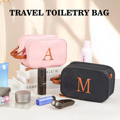 Mens Travel Toiletry Bag - Personalized Gifts Initial Travel Toiletry Bag Hanging Dopp Kit for Men Water Resistant, Shaving Kit for Men Portable Organizer for Accessories Toiletries E Black
