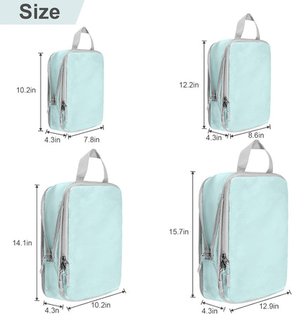 Compression Packing Cubes, Ultralight Packing Cubes for Carry on Suitcase, Travel Packing Essentials for Suitcase Organizer Bags Set, Durable Travel cubes for Luggage (Gray, Set of 4)