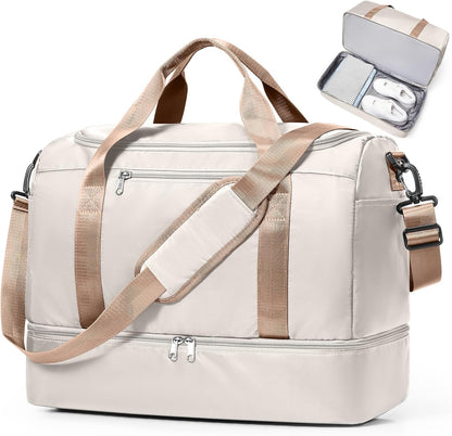 Extra Large Travel Duffel Bag, Carry-On Weekender Bags for Women Travel | Overnight Weekend Bag with Shoes Compartment for Travel Business Trips Sport Hospital - Colors A