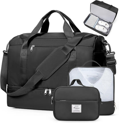 Extra Large Travel Duffel Bag, Carry-On Weekender Bags for Women Travel | Overnight Weekend Bag with Shoes Compartment for Travel Business Trips Sport Hospital - Colors A
