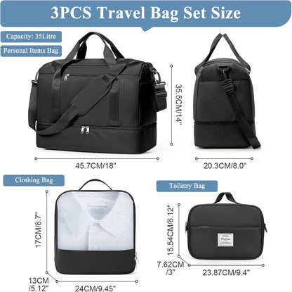 Extra Large Travel Duffel Bag, Carry-On Weekender Bags for Women Travel | Overnight Weekend Bag with Shoes Compartment for Travel Business Trips Sport Hospital - Colors A