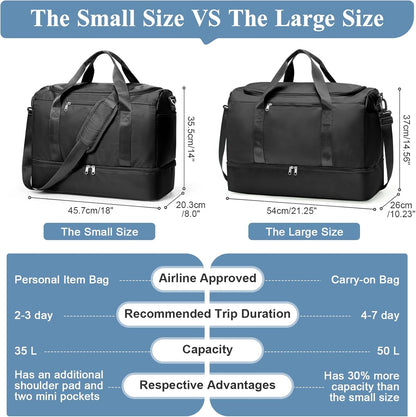 Extra Large Travel Duffel Bag, Carry-On Weekender Bags for Women Travel | Overnight Weekend Bag with Shoes Compartment for Travel Business Trips Sport Hospital - Colors A