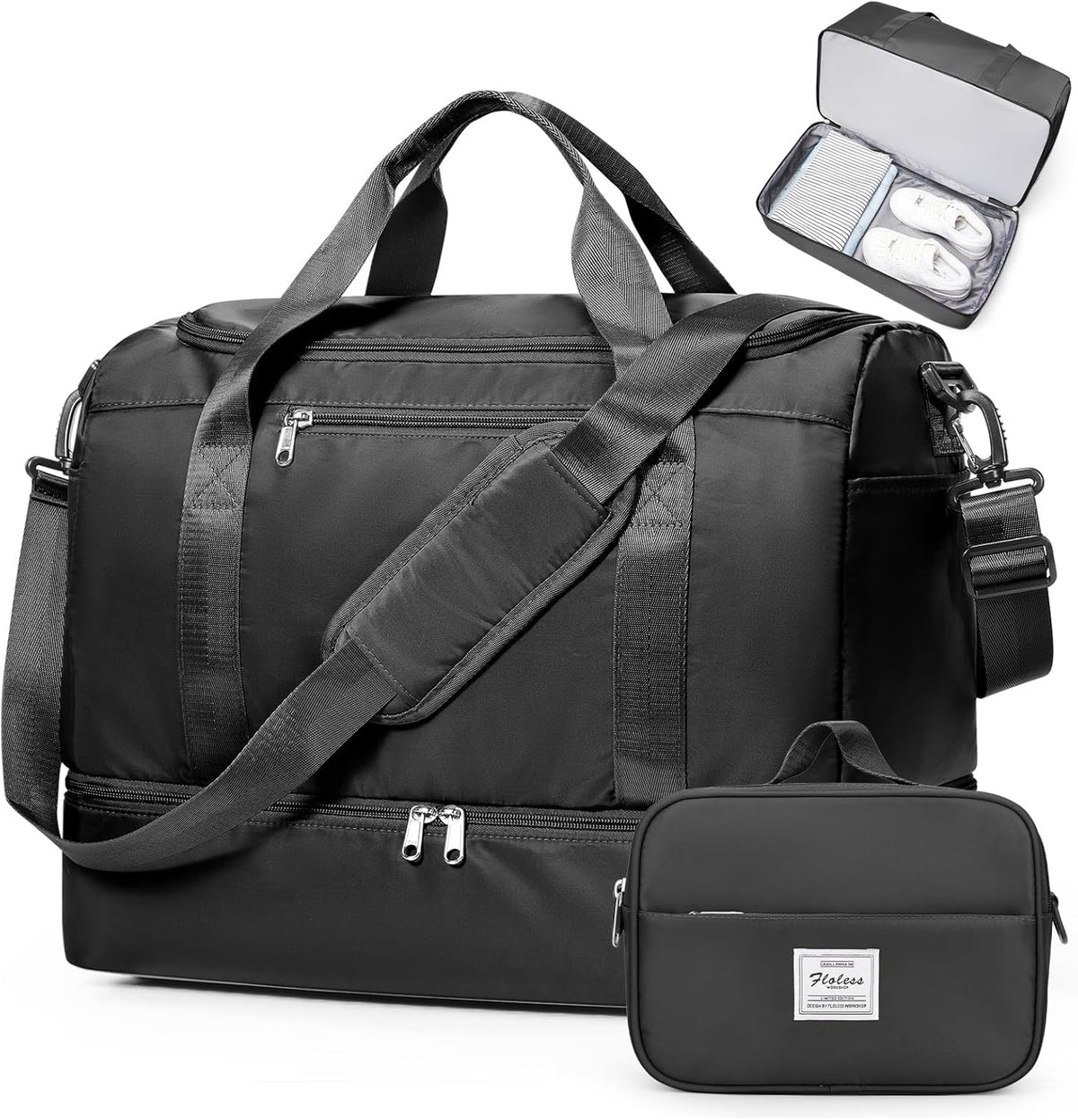 Extra Large Travel Duffel Bag, Carry-On Weekender Bags for Women Travel | Overnight Weekend Bag with Shoes Compartment for Travel Business Trips Sport Hospital - Colors A