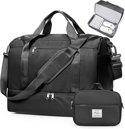 Extra Large Travel Duffel Bag, Carry-On Weekender Bags for Women Travel | Overnight Weekend Bag with Shoes Compartment for Travel Business Trips Sport Hospital - Colors A