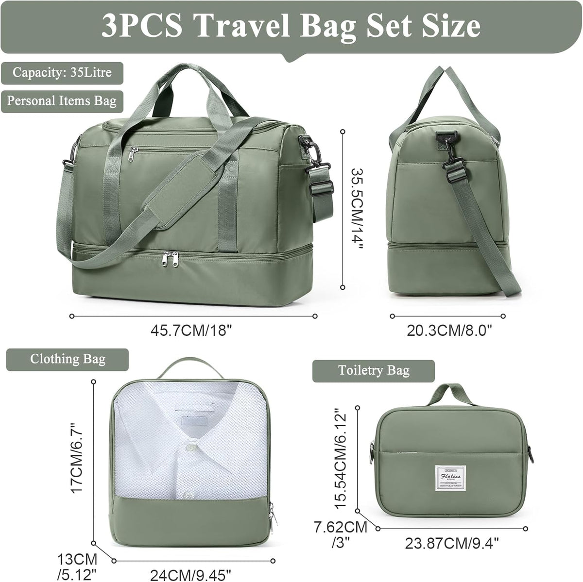 Extra Large Travel Duffel Bag, Carry-On Weekender Bags for Women Travel | Overnight Weekend Bag with Shoes Compartment for Travel Business Trips Sport Hospital - Colors A