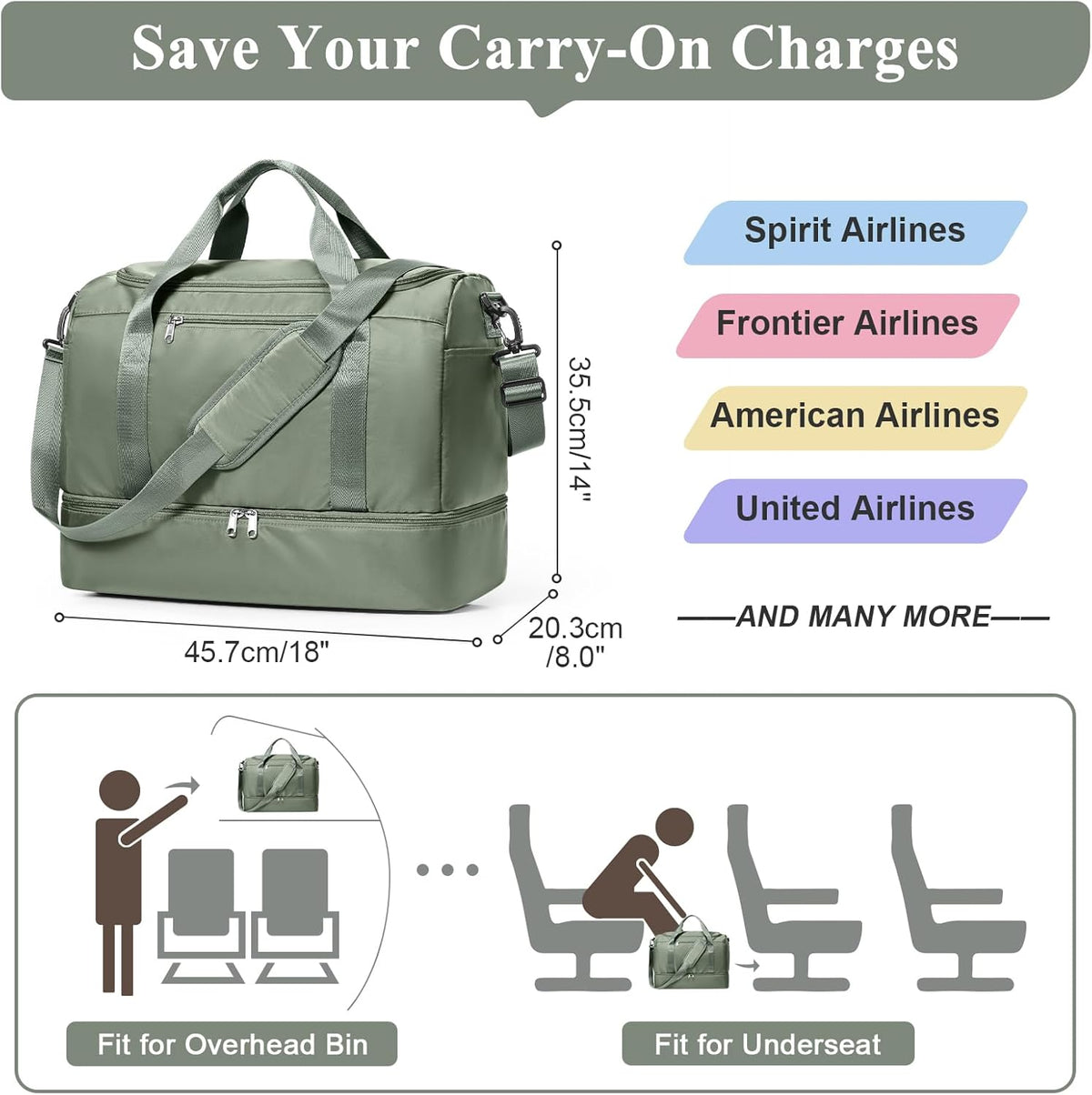 Extra Large Travel Duffel Bag, Carry-On Weekender Bags for Women Travel | Overnight Weekend Bag with Shoes Compartment for Travel Business Trips Sport Hospital - Colors A