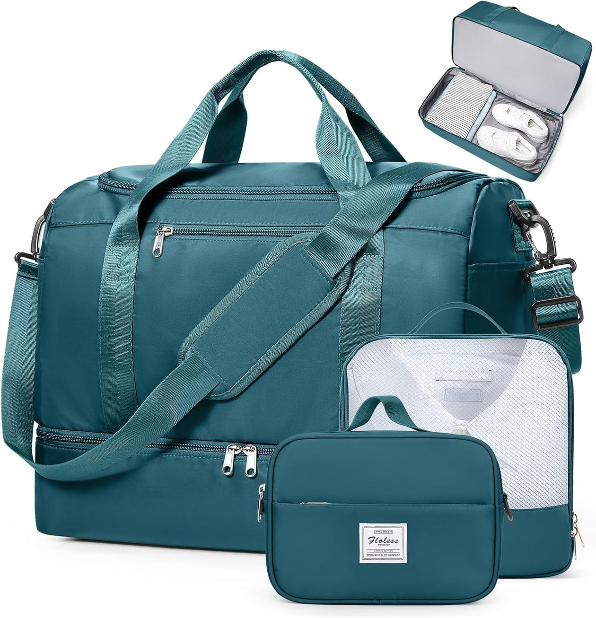 Extra Large Travel Duffel Bag, Carry-On Weekender Bags for Women Travel | Overnight Weekend Bag with Shoes Compartment for Travel Business Trips Sport Hospital - Colors A