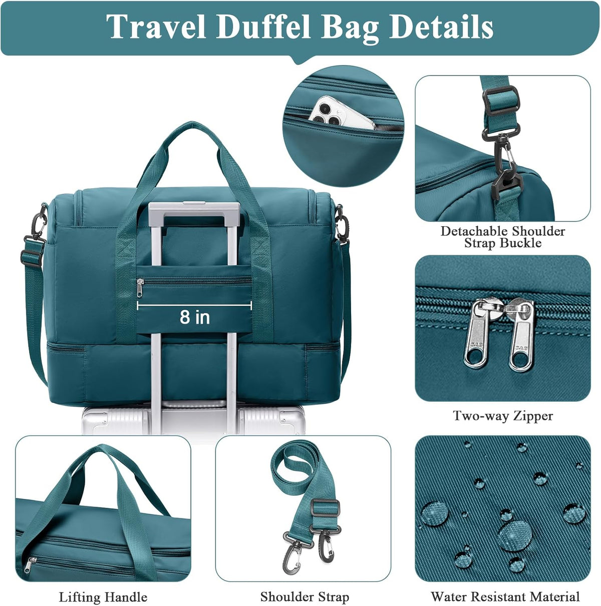 Extra Large Travel Duffel Bag, Carry-On Weekender Bags for Women Travel | Overnight Weekend Bag with Shoes Compartment for Travel Business Trips Sport Hospital - Colors A