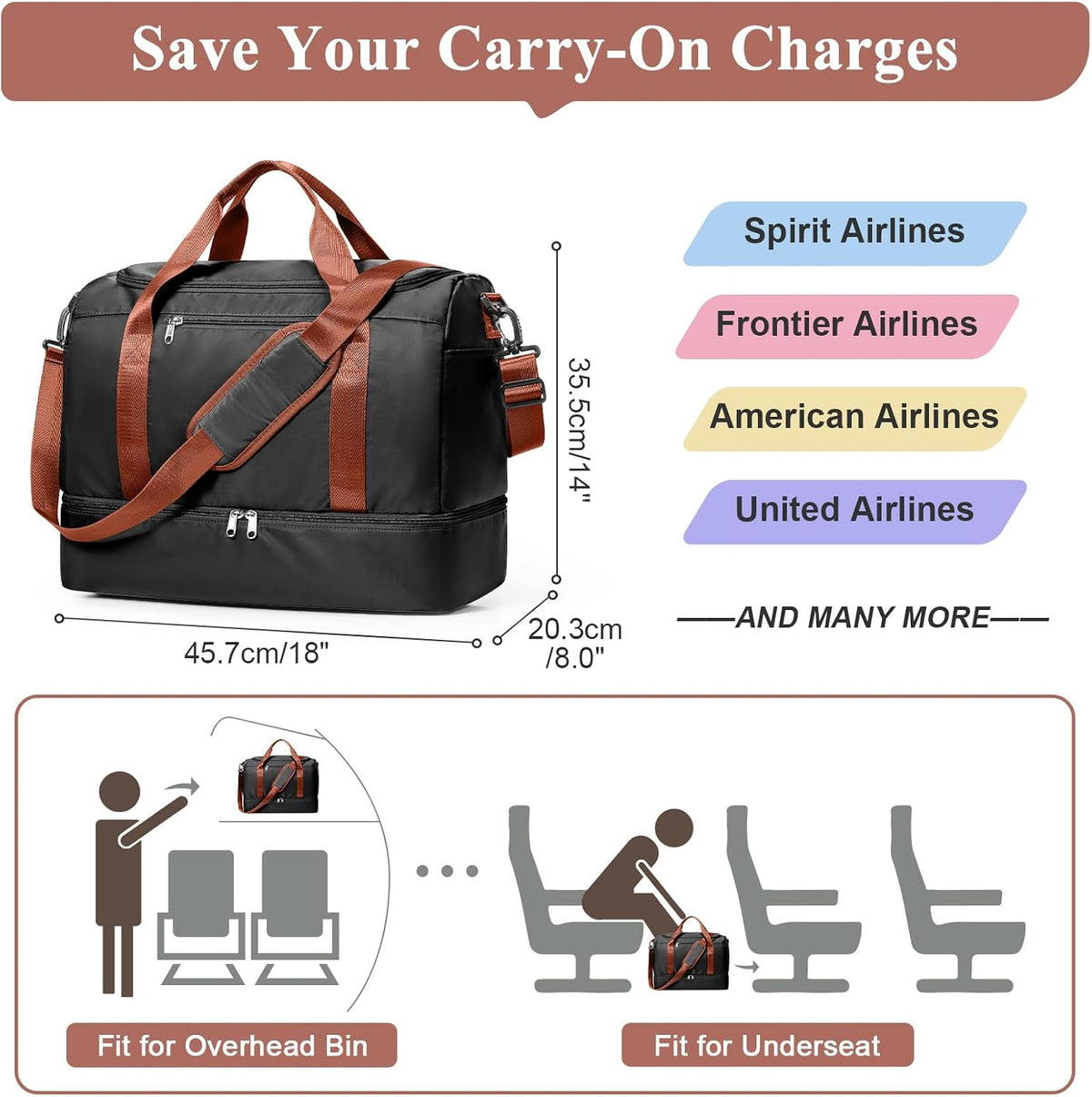 Extra Large Travel Duffel Bag, Carry-On Weekender Bags for Women Travel | Overnight Weekend Bag with Shoes Compartment for Travel Business Trips Sport Hospital - Colors A