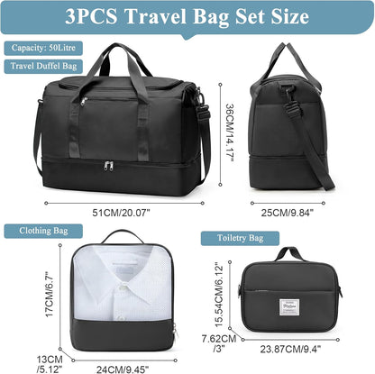 Extra Large Travel Duffel Bag, Carry-On Weekender Bags for Women Travel | Overnight Weekend Bag with Shoes Compartment for Travel Business Trips Sport Hospital - Colors A