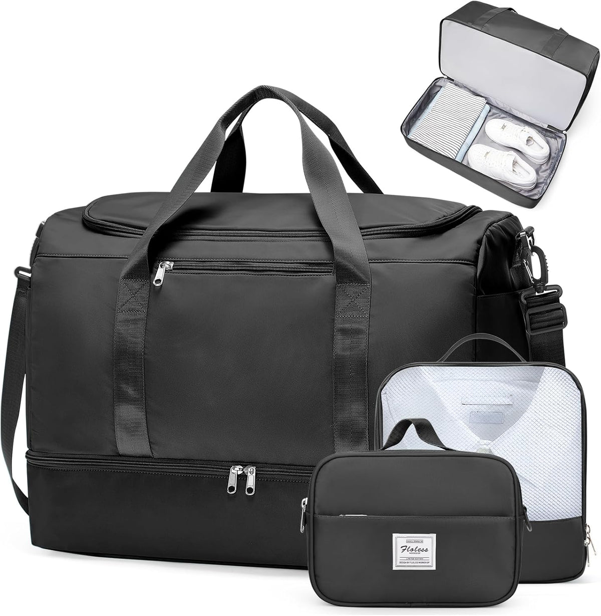 Extra Large Travel Duffel Bag, Carry-On Weekender Bags for Women Travel | Overnight Weekend Bag with Shoes Compartment for Travel Business Trips Sport Hospital - Colors A
