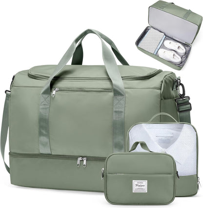 Extra Large Travel Duffel Bag, Carry-On Weekender Bags for Women Travel | Overnight Weekend Bag with Shoes Compartment for Travel Business Trips Sport Hospital - Colors A