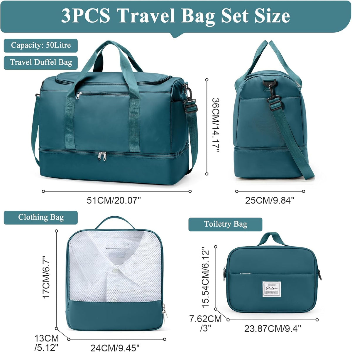 Extra Large Travel Duffel Bag, Carry-On Weekender Bags for Women Travel | Overnight Weekend Bag with Shoes Compartment for Travel Business Trips Sport Hospital - Colors A