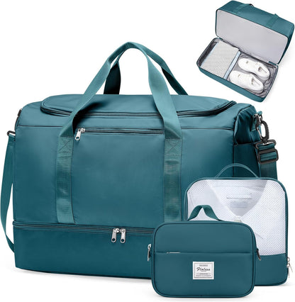 Extra Large Travel Duffel Bag, Carry-On Weekender Bags for Women Travel | Overnight Weekend Bag with Shoes Compartment for Travel Business Trips Sport Hospital - Colors A