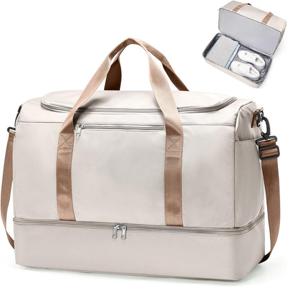 Extra Large Travel Duffel Bag, Carry-On Weekender Bags for Women Travel | Overnight Weekend Bag with Shoes Compartment for Travel Business Trips Sport Hospital - Colors A