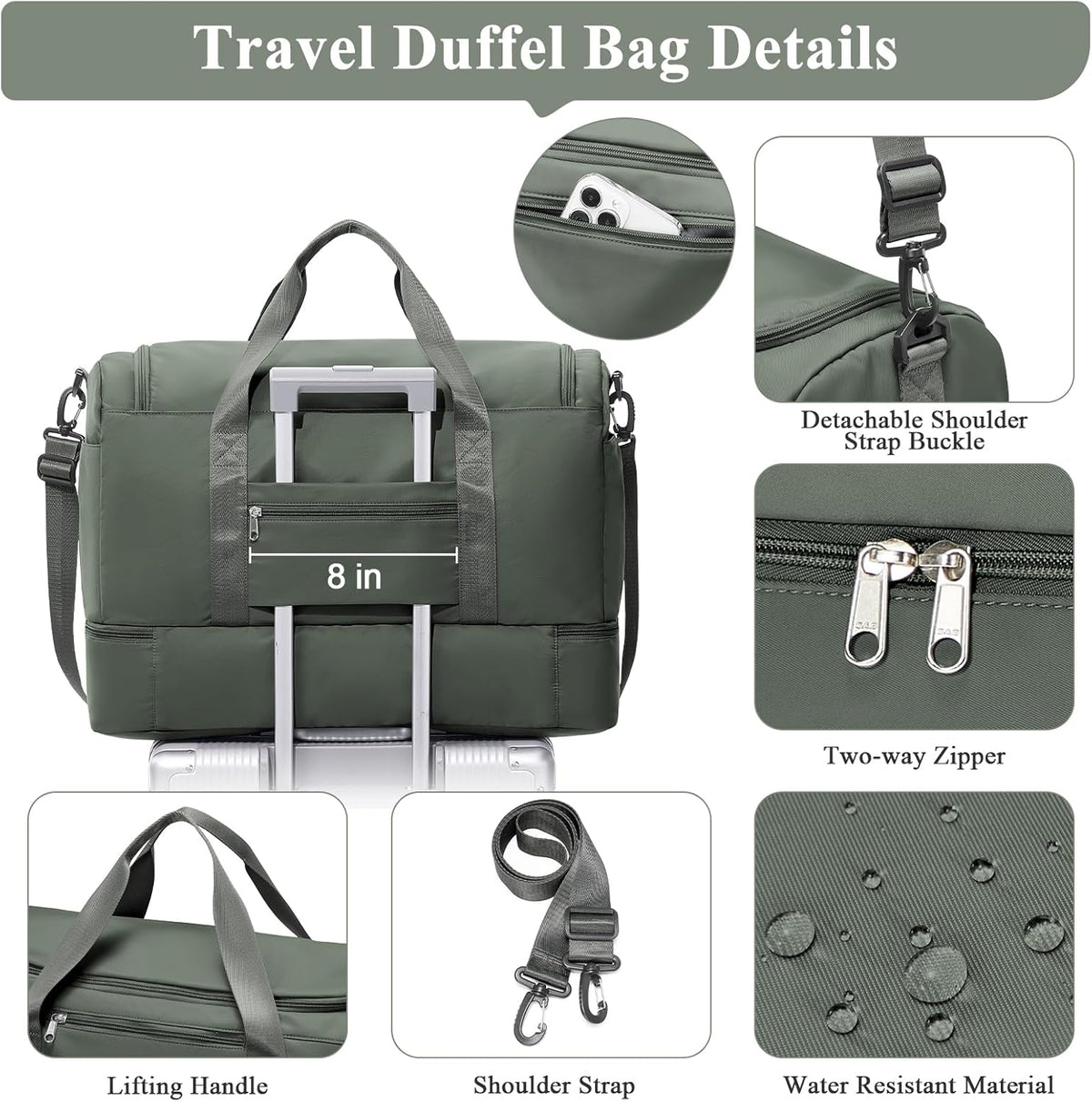 Extra Large Travel Duffel Bag, Carry-On Weekender Bags for Women Travel | Overnight Weekend Bag with Shoes Compartment for Travel Business Trips Sport Hospital - Colors A